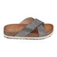 thumbnail image 2 of GC Shoes Women's Cork Platform Footbed Sandals, Casual Summer Comfort Slides, Criss Cross Strap Slip Ons, Ariane/Pewter/10, 2 of 5