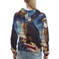 thumbnail image 7 of Daiia Night Sky Bald Eagle Pattern Women's Fashion Hoodies & Sweatshirts with Kangaroo Pocket Hooded Sweatshirt with Eye-catching Drawstrings-Large, 7 of 7
