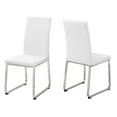 thumbnail image 1 of Two 39.5" White Leather Look, Foam, and Chrome Metal Dining Chairs, 1 of 4
