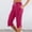 *Hot Pink, variant on Women's Drawstring Waist Capri Pants,Button Split Hem Casual Trousers For Women,Ladies Lightweight Lounge Workout Pants with Pockets,Black,S-2XL