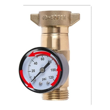 Japceit Brass RV Water Pressure Regulator, RV Water Regulator With Filter Screen And Gauge For Campers, Travel Trailers, RV Plumbing System