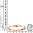 thumbnail image 4 of Gem Stone King 4.63 Cttw 18K Rose Gold Plated Silver Pink Created Sapphire and White Diamond Tennis Bracelet for Women | Oval 6X4MM | Gemstone Birthstone | 7 inch, 4 of 6