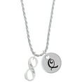 thumbnail image 1 of Delight Jewelry Silvertone Matthew 17:20 Infinity Sign Silvertone Script Initial Disc - Q - Charm Necklace, 20"+3", 1 of 4