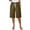 Brown, variant on Bloomae Women Casual Cotton and Linen Summer Bermuda Shorts Drawstring with Pockets Lounge Walking Athletic Lightweight Comfy Lounge Outfits Green L