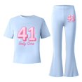 thumbnail image 6 of Gaexia Children'S Jogging Set,Girls Casual Fashion Outfit With Bow Short Sleeve Top and Long Pants for Play and Daily Wear Fashion Clothes,8-9 Years, 6 of 6