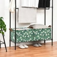 thumbnail image 3 of Yayeee Foldable Storage Basket for Shelves with Handles Set of 2 Waterproof Cloth Bins, Small White Flowers, 3 of 7