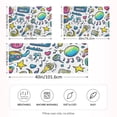 thumbnail image 2 of Yayeee Pillowcase King Size Set of 2 Satin Wrinkle Resistant Pillow Case, Blue Doodle Pattern, 2 of 7