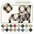 thumbnail image 2 of 4,6,8 Pack Dining Room Chair Covers, Spandex Dining Chair Covers Set of 4, Elastic Parson Chair Covers for Dining Room, Kitchen Chair Slipcovers for Dining Room Set of 4,6,8, Brown Plaid, 2 of 6