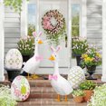 thumbnail image 6 of Easter Bunny Porch Goose Outfits for Cement Goose 23"/ 17" Lawn Goose Statue Clothes Bunny Ear Hat and Bow Tie Tail Easter Goose for Easter Party Yard Outdoor, 6 of 9