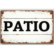 Patio Metal Tin Sign, Welcome to Patio Art Wall Decor Signs Retro Vintage Decorative Patio Metal Sign for Kitchen House Home Garden Lawn 8x12 Inch