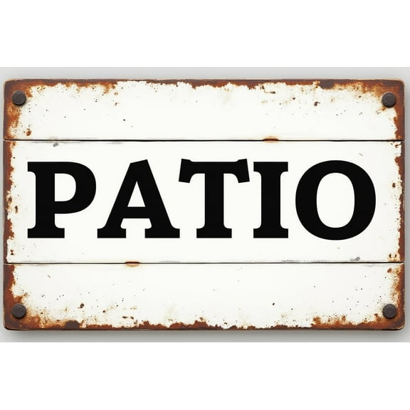 Patio Metal Tin Sign, Welcome to Patio Art Wall Decor Signs Retro Vintage Decorative Patio Metal Sign for Kitchen House Home Garden Lawn 8x12 Inch