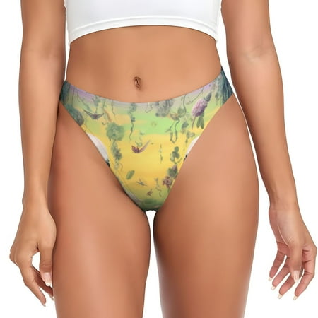 Rateoe Flower Butterfly Skull Couple Pattern Seamless Women Underwear Thongs No Show Ladies Thong No Line Breathable Comfortable Panties Undies for Women-X-Large