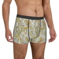 thumbnail image 5 of Men's Boxer Briefs, Golden Paisley Soft Comfy Mens Underwear Boxer Briefs Breathable With Widen Waist, 5 of 7