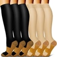 thumbnail image 2 of Calcetines de compresión deportivos de color sólido, calcetines elásticos, calcetines de compresión de iones de cobre, calcetines de ciclismo para exteriores, 2 of 6