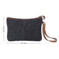 thumbnail image 2 of ANNGOTI Women's Wristlet Clutch Slim Wallet Bag in Canvas & Cowhide Leather, Handmade Vintage Zipper Purse Pouch Bag, 2 of 5