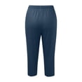 thumbnail image 4 of HongQid Pantalon Capri pour Femmes Grande Taille à Cordon, Ourlet Fendu, Yoga, Léger, Extensible, Décontracté, Court, avec Poches, 4 of 4