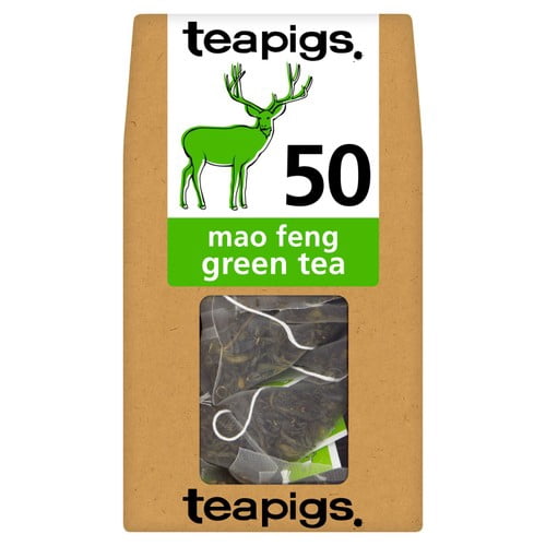 Teapigs Mao Feng Green Tea Bags 50's, British Import (Pack of 2)