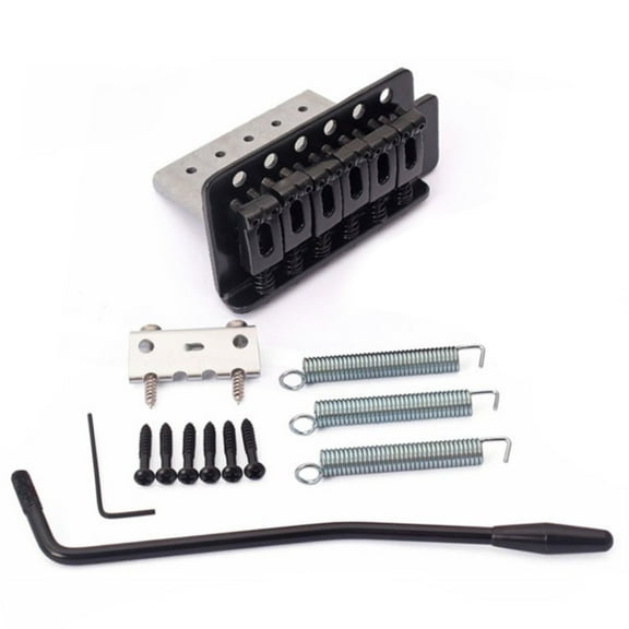 Qyaukm Guitar Parts Tremolo Bridge and Neck Plate Kit, Alloy Replacement Electric Guitars, Includes Block, Springs and Hardware