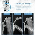 thumbnail image 3 of MakeFit Rain Shower Heads System, 3-Spray Dual Shower Head with Solid Brass Adjustable Bar, Rainfall Showerhead with 10 Settings High Pressure Handhe, 3 of 6
