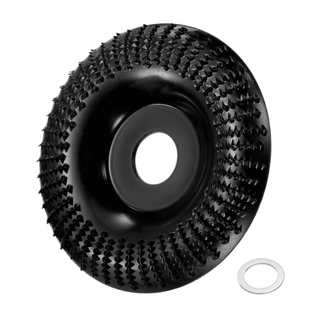 Uxcell Wood Carving Disk Grinder Wheel 4-1/2" Angle Grinding Wheel Arc Carving Disc with 7/8" Arbor Black