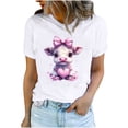 thumbnail image 2 of Meichang T-Shirts Graphiques pour Femmes, T-Shirts de la Saint-Valentin, Imprimé Amour Doux, Manches Courtes, Col Rond, Pull Ample, Hauts de Vacances Décontractés, 2 of 5