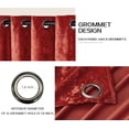 thumbnail image 3 of Chezmoi Collection Lux Brick Red Distressed Velvet Curtains 2 Panel Set, Room Darkening Luxury Velvet Grommet Top Window Drapes for Living Room Bedroom 50" W x 96" L, 3 of 9