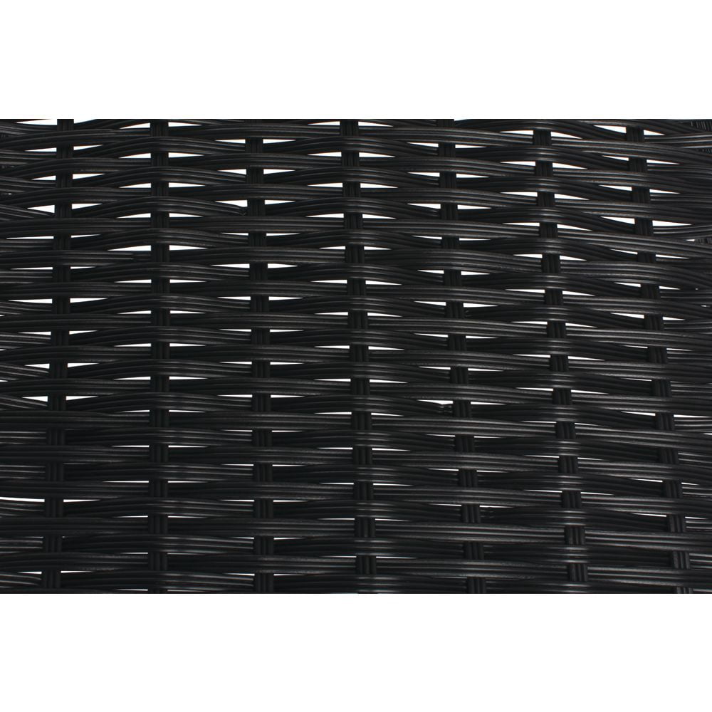 HUBERT® Wicker Storage Baskets Black Plastic - 7 1/2"L x 16"D x 1 1/2" to 5"H