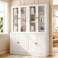 thumbnail image 5 of RichYa 71'' Tall Bookcase with Glass Door, 4 Doors Display Bookshelf with Storage for Home Office,Living Room, 5 of 10