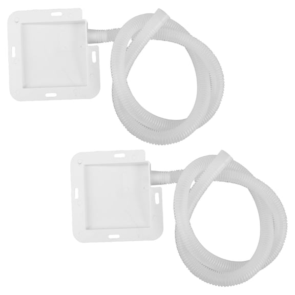 ELAYARD 2-Pack White Plastic Air Conditioner Drain Pans with Hose for Portable AC Units Noise Reduction Tray
