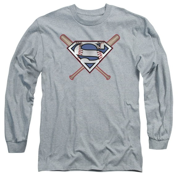Superman - Crossed Bats - Long Sleeve Shirt - XX-Large