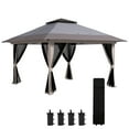 thumbnail image 3 of Outsunny 13' x 13' Pop Up Canopy w/ Netting, Weight Bags, Light Gray, 3 of 10