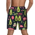 thumbnail image 4 of Uemuo Avocado Love Pattern Mens Swim Trunks Quick Dry Board Shorts with Mesh Lining, Stretch Beach Shorts Quick Dry No-Chafing Board Shorts-Large, 4 of 9