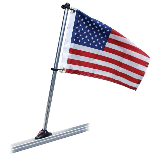 Soporte para mástil de bandera Taylor Made Pontoon de 30" y bandera de EE. UU. de 16" x 24"