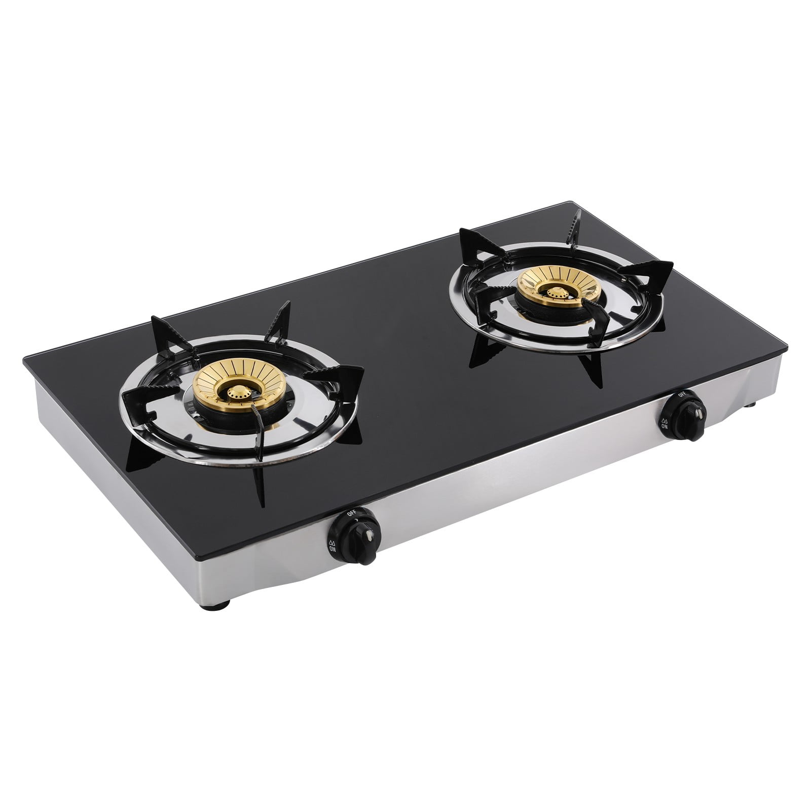 ToppiJoy 2 Burners Portable Propane Gas Stove Auto Ignition Camping Cooktop 11995 BTU Propane Burner LPG for RVs, Apartments, Indoor Outdoor Cooking