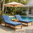 thumbnail image 2 of Patiobula 2-Pack Outdoor Chaise Lounge Cushion with Ties, 72 in. x 22 in. x 3 in. Sunproof Waterproof Patio Recliner Replacement Cushions for Outdoor Furniture, Navy, 2 of 10