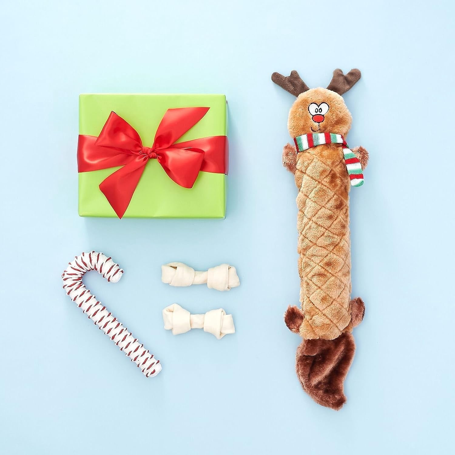 ZippyPaws Holiday Jigglerz Squeaky Santa Plush No Stuffing Dog Toy