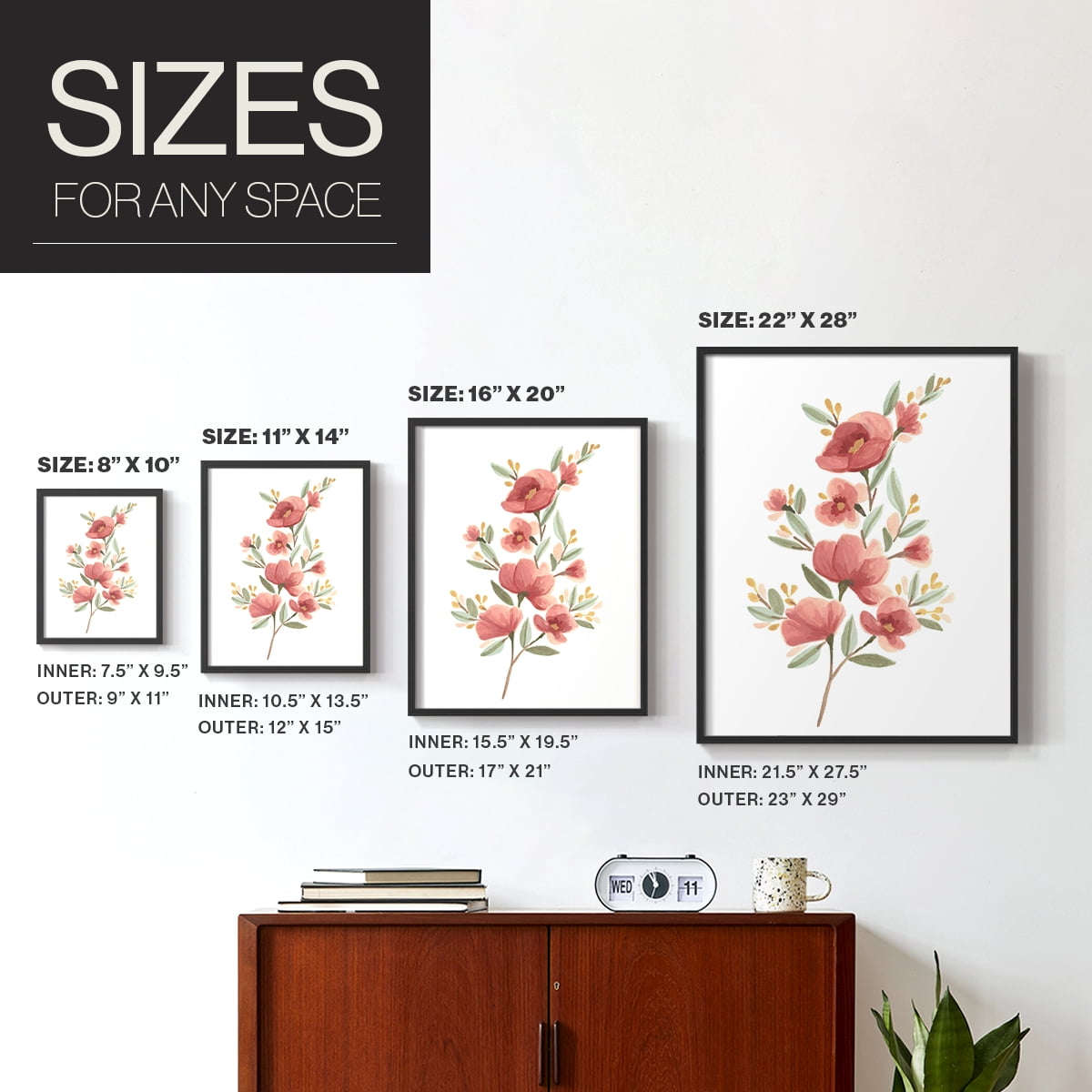 Wildflower Sprig III Framed Print - Solid Wood in Single Picture Frame Solid Wood 2 Framed Print