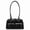 Black, variant on Retro Glossy PU Underarm Shoulder Bag, Dual Pocket Boston-Style Purse, Wine Red