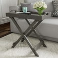 thumbnail image 2 of Lavish Home Table d'Appoint Moderne Pliant en Bois Contemporain, Gris, 2 of 2