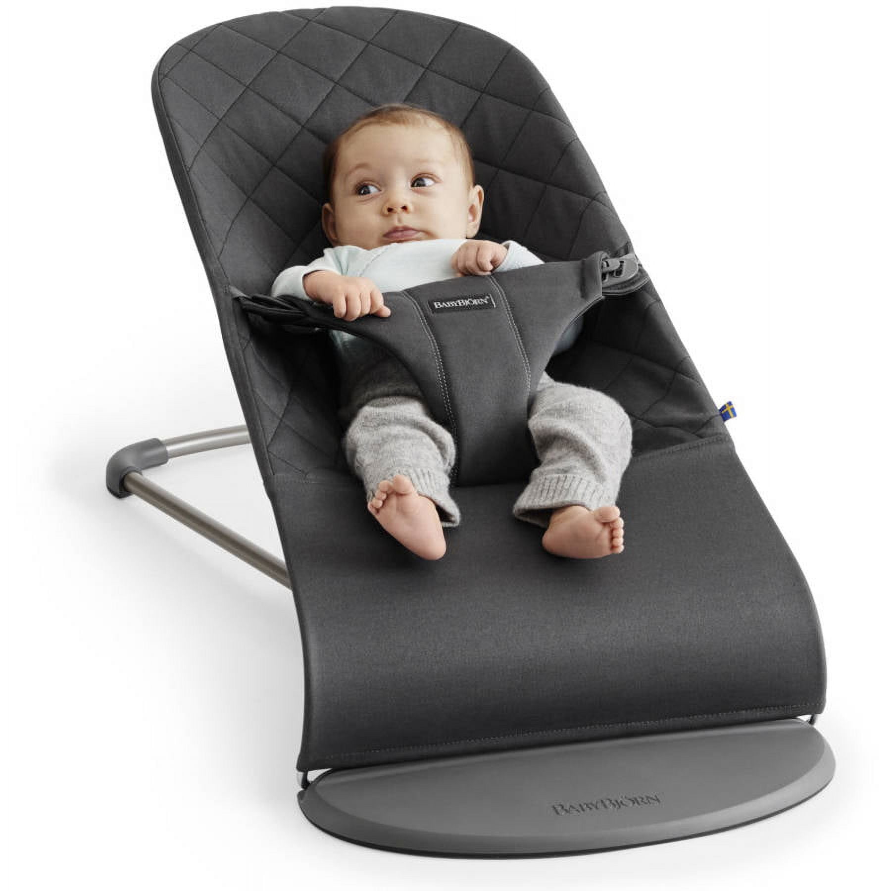 BabyBjorn Bouncer Bliss, Dark Gray Frame, Cotton, Classic Quilt