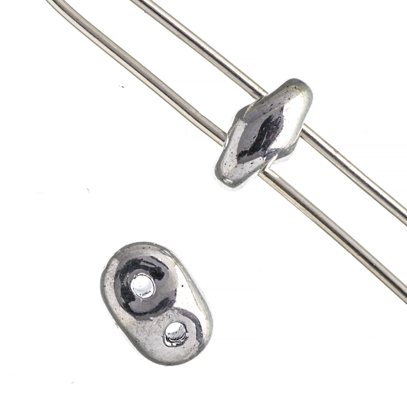 John Bead 100g Czech Glass Superduo 2-Hole Beads 2.5x5mm Crystal Full Labrador