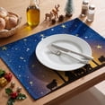thumbnail image 6 of Smile The Lord Blue Sky Christmas Placemats Set of 4, 12x18 Inch Seasonal Winter Holy Night Table Mats, 6 of 7