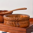 thumbnail image 2 of LNGOOR Handcrafted Solid Wood Serving Bowl with Lid - Perfect for Rice  Noodles & Soup - Ideal Kitchen & Dining Accessory, 2 of 5