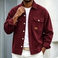 thumbnail image 6 of Men Corduroy Shacket Sevevn Long Sleeve Lapel Collar Button Front Jacket With Dual Chest Pockets For Daily Casual Wear Weekend Outings And Everyday Street Occasions, 6 of 8