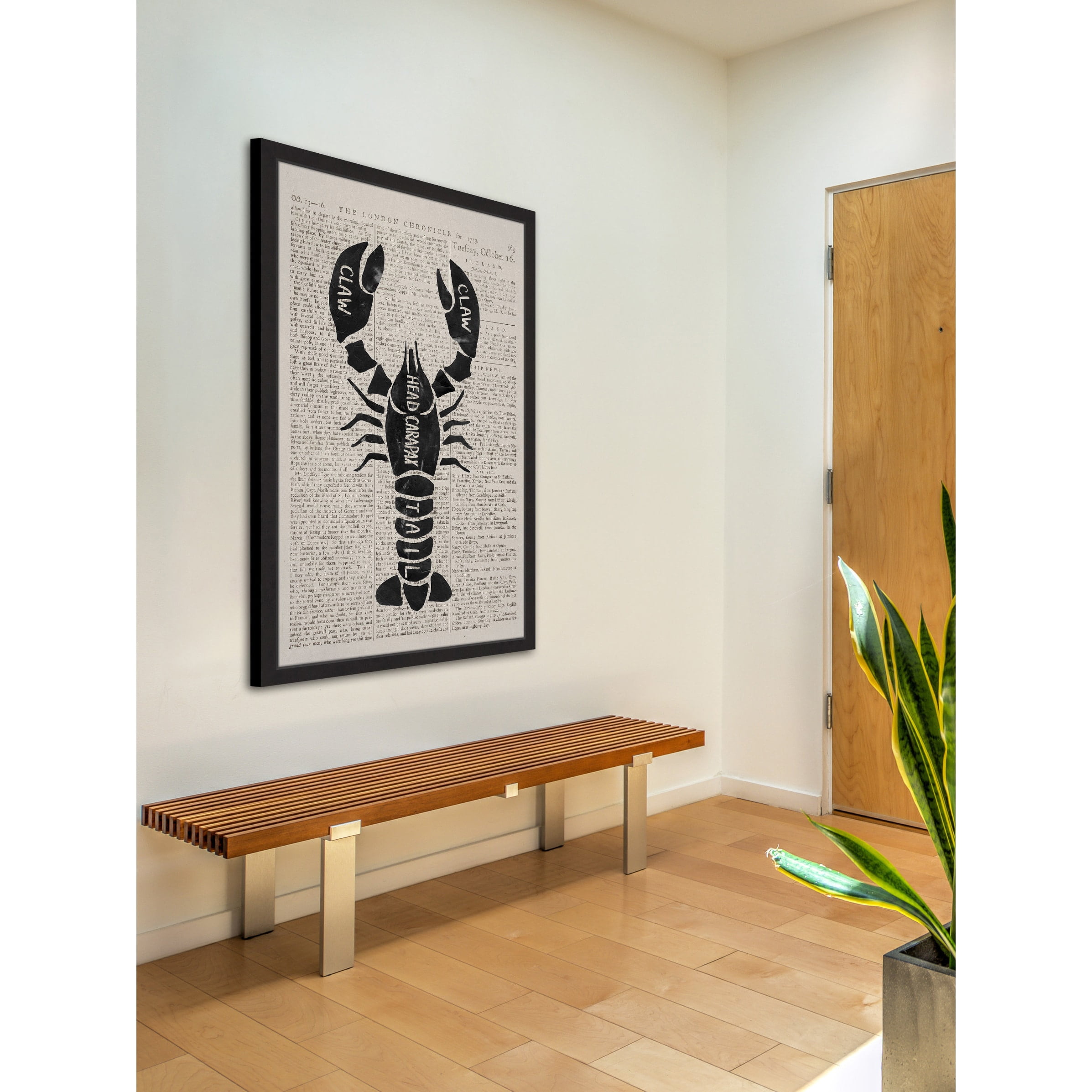 "Lobster Contour" Framed Painting Print
