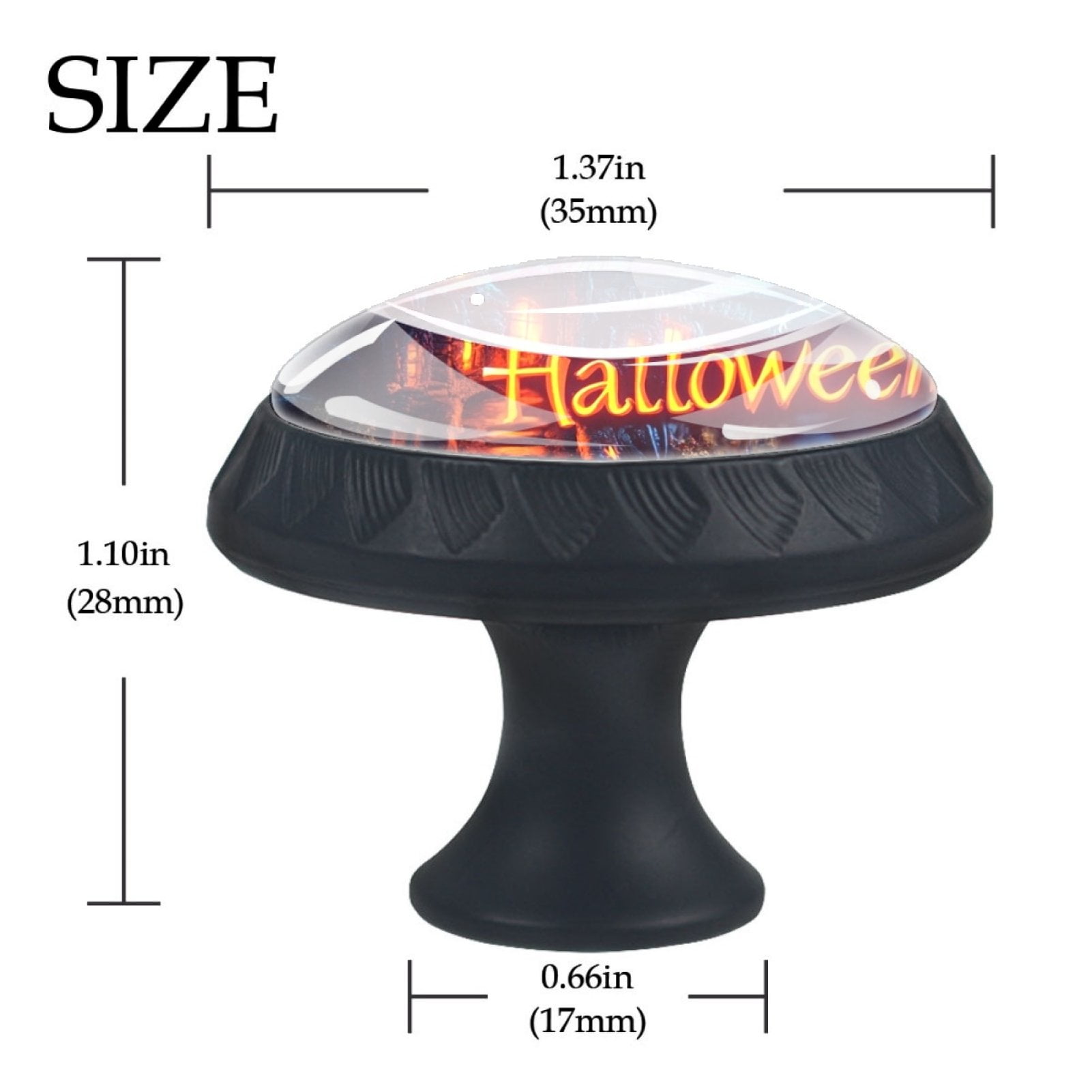 4 Pcs Happy Halloween Knobs for Kitchen Cabinet Cupboard Dresser Bookcase Drawer Pulls Handles Round Home Decor
