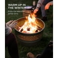 thumbnail image 2 of 26 inch Fire Pit with Grill & Lid, Firepits for Outside Wood Burning Fire Pit Table with Fire Poker, Multifunctional Outdoor Fire pits for BBQ, Table, Bonfire, Camping, Backyard, Patio, Picnic, 2 of 7