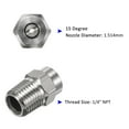 thumbnail image 4 of Uxcell 5 Pack Surface Clean Tips - 15 Degree 1/4" NPT Male Pressure Washer Nozzles, Stainless Steel with Sealing Tape ( 1.514mm Orifice ), 4 of 7