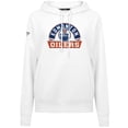thumbnail image 2 of Women's Levelwear White Edmonton Oilers Adorn Banner Arch Pullover Hoodie, 2 of 3