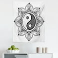 thumbnail image 1 of Peace Tapestry, Yin Yang Characters for Movement and Harmony Macro Cosmos Mandala Pattern, Fabric Wall Hanging Decor for Bedroom Living Room Dorm, 5 Sizes, White Black, by Ambesonne, 1 of 1